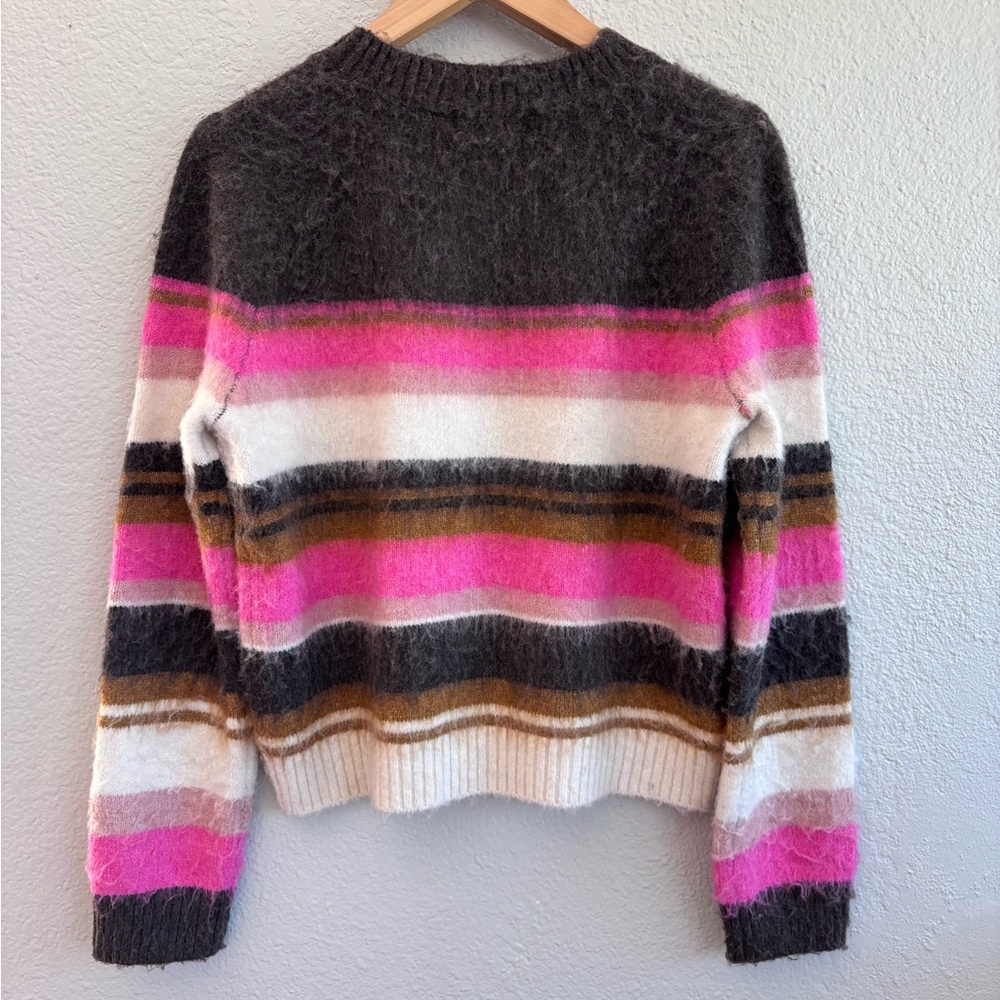 Kut From The Kloth Elvira Stripe Relaxed Knit Sweater Brown‎ Pink XS - Picture 7 of 8